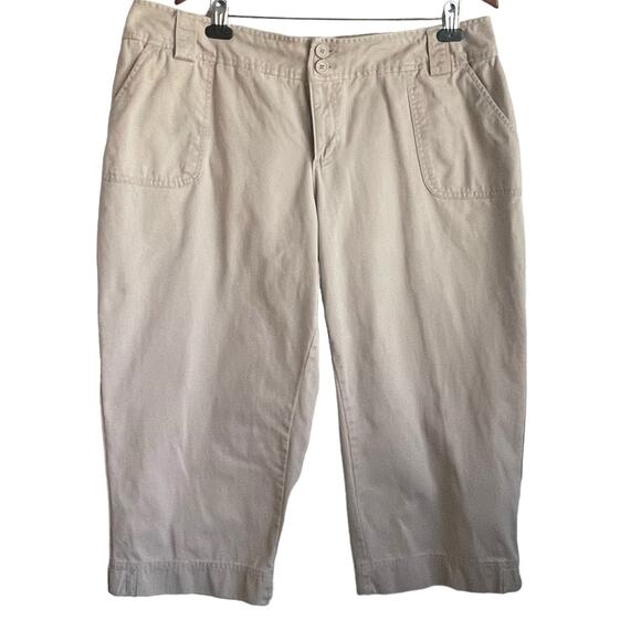 Cato‎ Women Cropped Pants 20 Beige Capris Salvage Neutral Gorpcore Sustainable - Picture 1 of 14